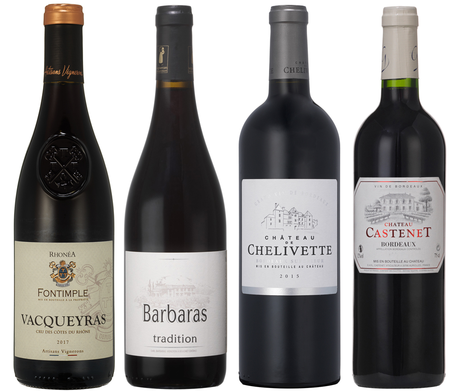 image of Blandlåda - Bordeaux och Rhône  - ett dussin röda viner!