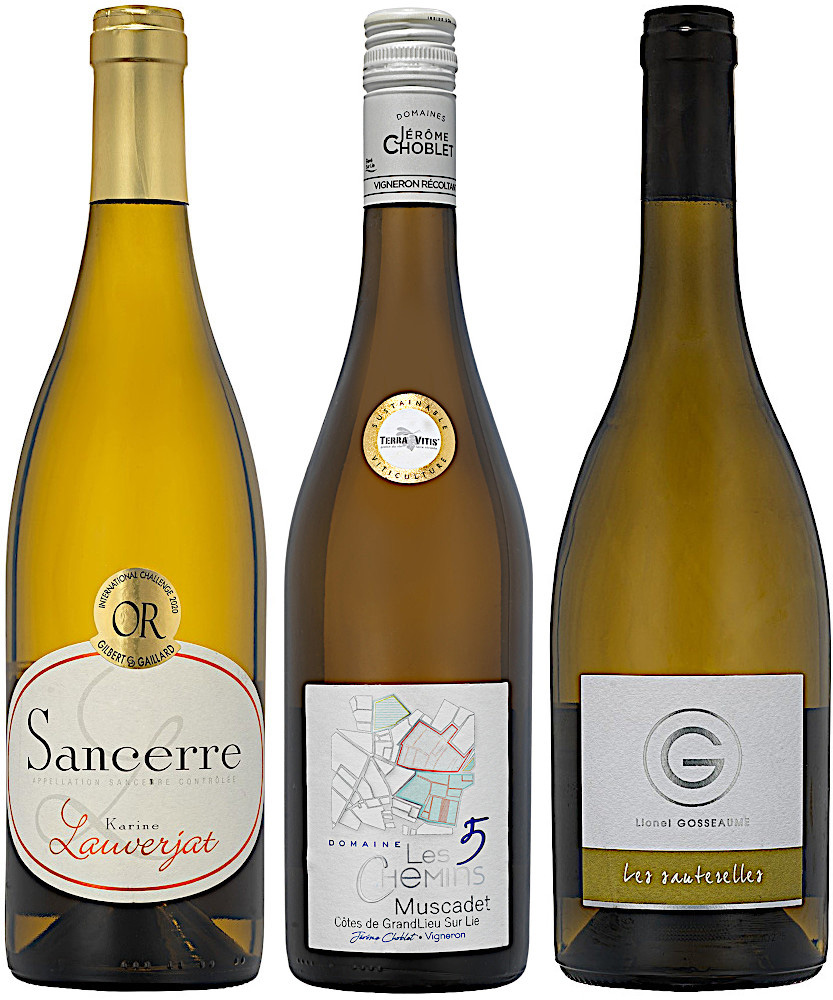 image of Blandlåda - Tre vita 2020 viner från Loire