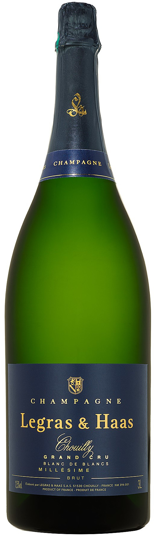 image of Champagne Legras & Haas Blanc de Blancs Grand Cru, Jeroboam 2015